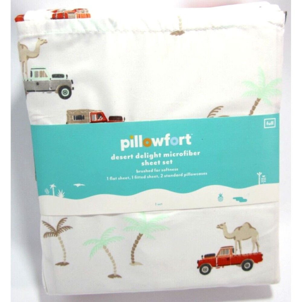 Pillowfort Traveler Desert Delight Camel Jeep Microfiber Sheet Set Full Size Bed